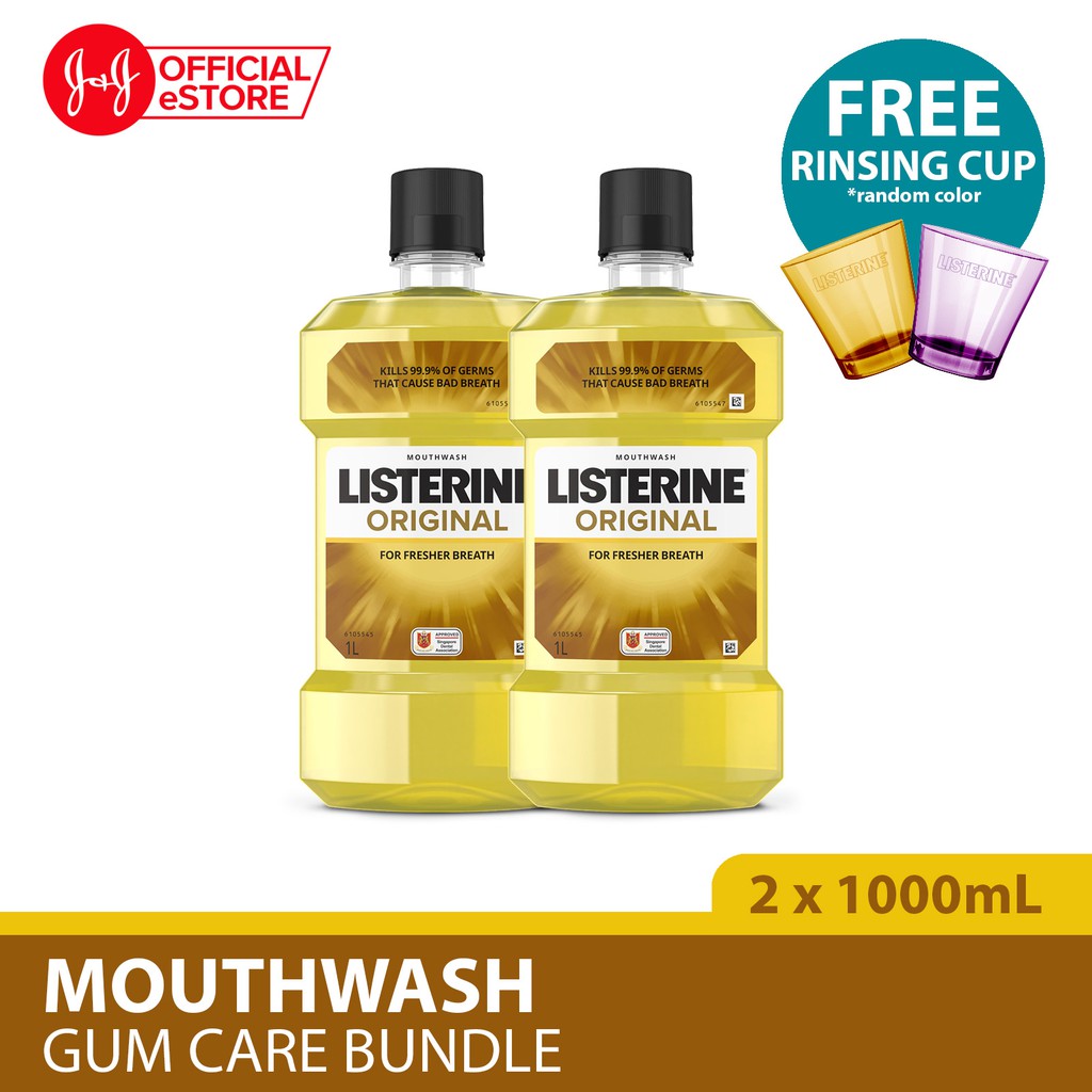 Listerine Original 1l Twin Pack Rinsing Cup Shopee Singapore
