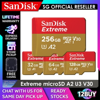 Sandisk Extreme MicroSD Card A1 100MB/s 32GB 170MB/s 64GB 190MB/s 128GB 256GB QXAF QXAH QXAA QXAV 12BUY.SG