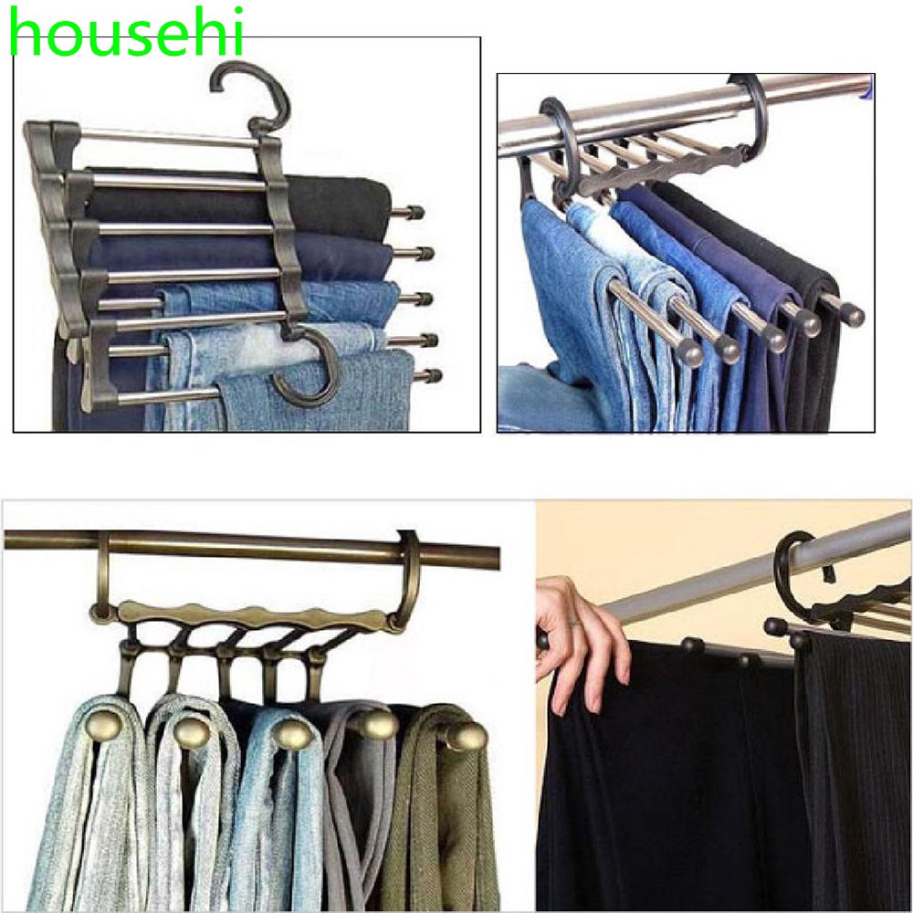 5 In 1 Retractable Clothes Pants Trouser Hanger Storage Rack