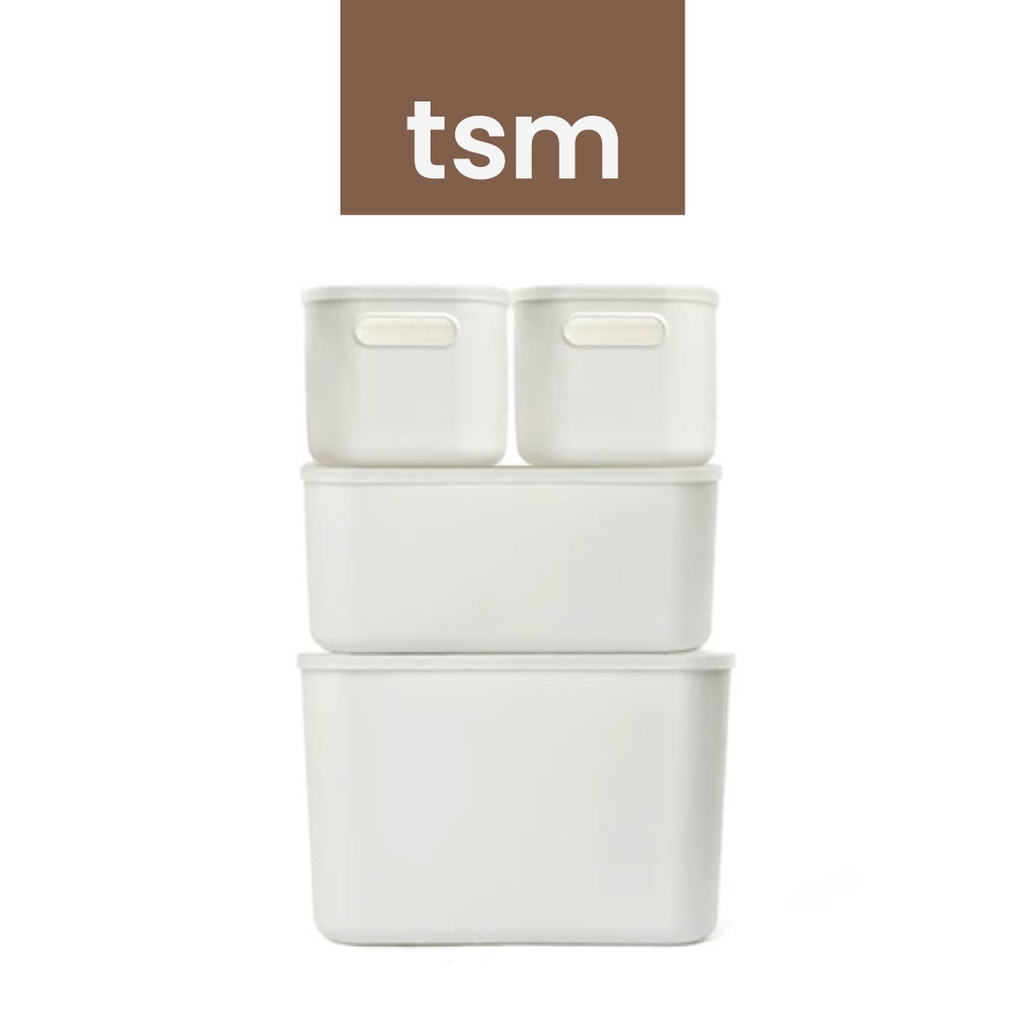 TSM Eco Plastic Storage Box Stackable Storage Box with Lid Storage Box with Handle