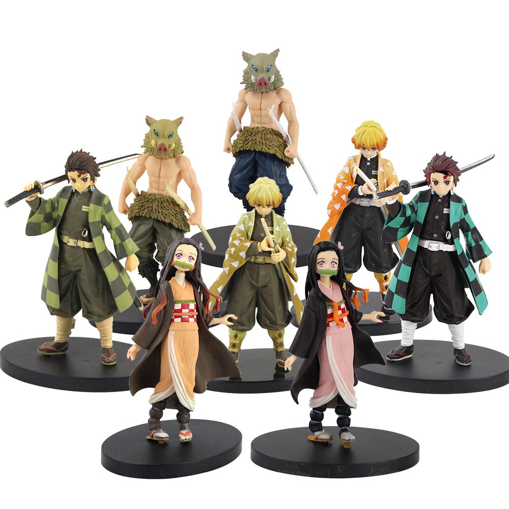 16 18cm Anime Demon Slayer Kimetsu No Yaiba Figure Kamado Tanjirou Nezuko Pvc Action Figure Model Toys Shopee Singapore