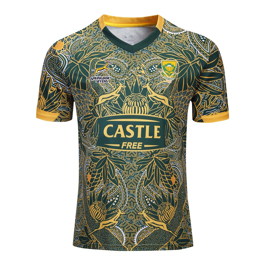 Rugby Jersey Sudáfrica Local/visitante Fan T-Shirts Hombres Deportes Secado rápido de Manga Corta 2019 World Cup Fútbol Americano Jerseys 