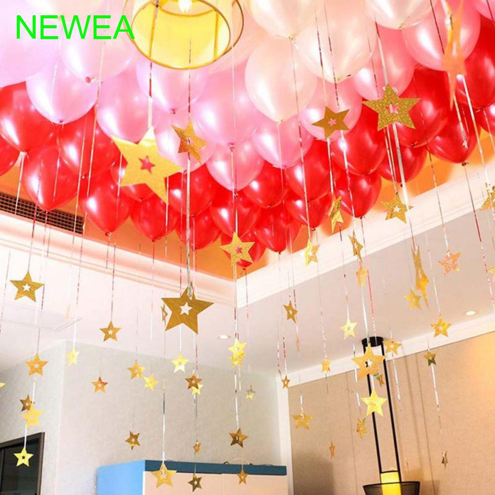 100pcs Wedding Pendant Balloon Sequin Room Ribbon Rain Shopee