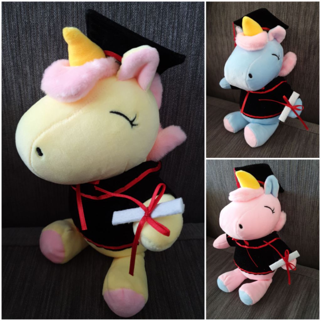 unicorn graduation plush