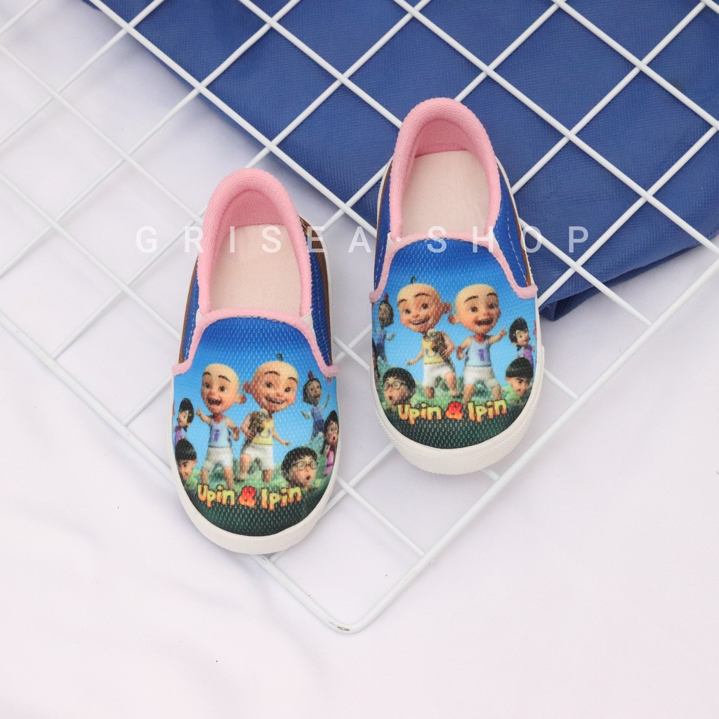 Cute Unisex Children S Shoes Age 1 5 Years Upin Ipin Motif Kp 06 Shopee Singapore