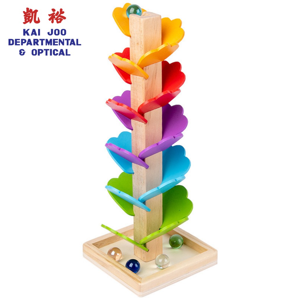 Rainbow Musical Tree Leaf Tower Game with Marble for Children Shopee