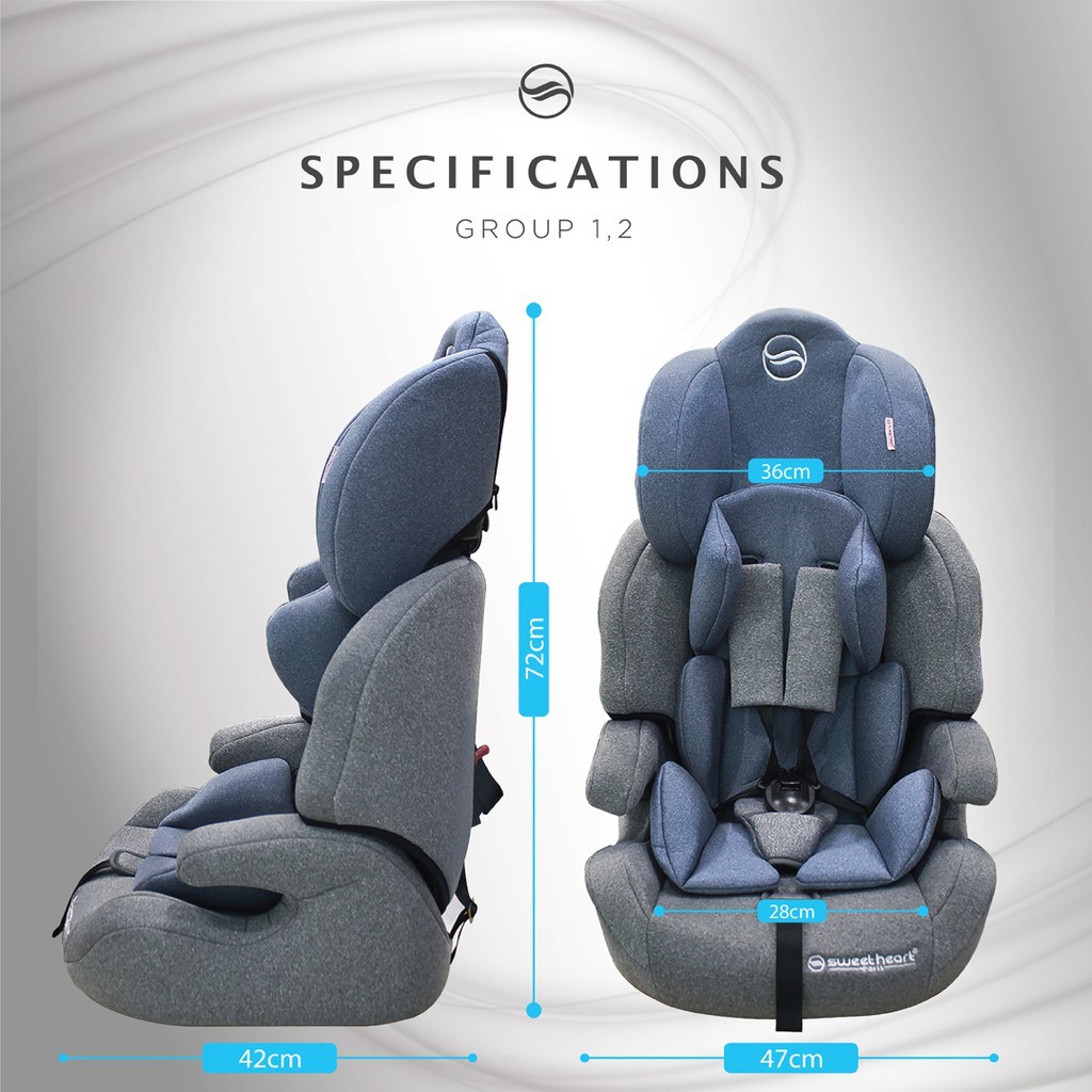 Sweet Heart Paris Cs Crown Safety Car Seat Booster Group 1 2 3 Shopee Singapore