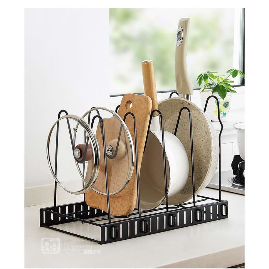 Pots And Pans Organizer Pot Rack Organizer Adjustable 8 Tiers Pan Rack For Kitchen Counter Cabinet Shopee Singapore