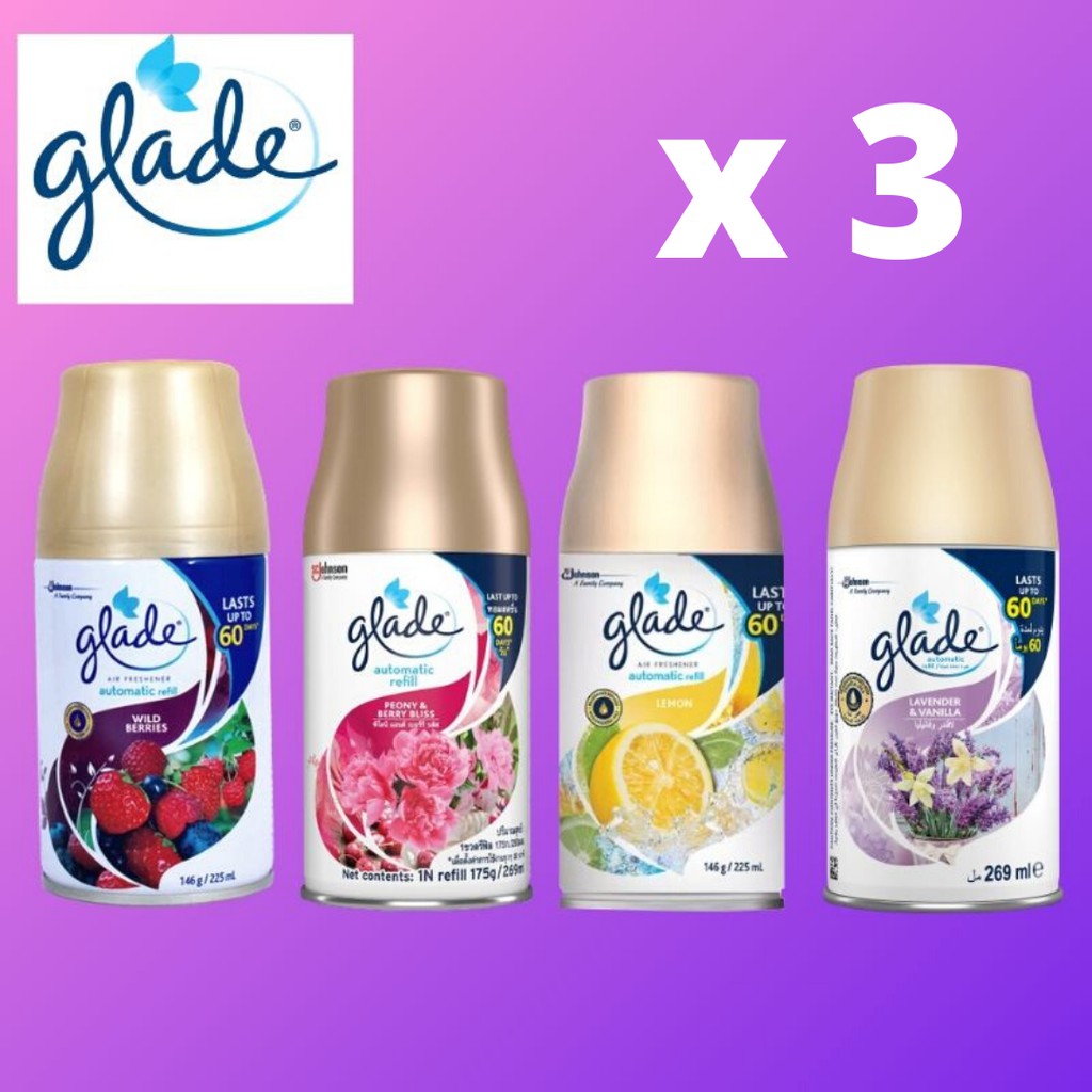 [Bundle 3] Glade Automatic Spray Refill 225ml Lemon Wild berries