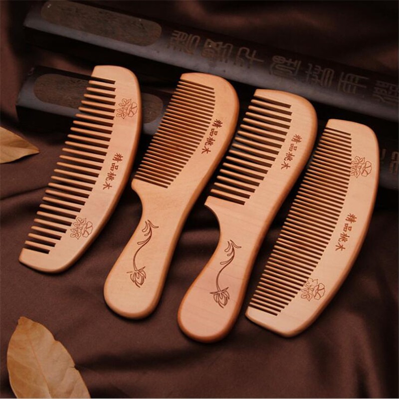 6 types Anti-static Peach Wood Combs Natural Health Care Hair Comb  Hairbrush | Shopee Singapore