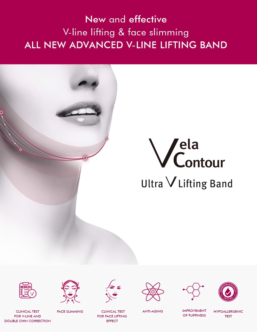 Vela Contour Ultra V Lifting Band Clinically Proven to improve Double