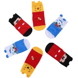 Cartoon Winnie Non Slip Baby Socks 3 Pairs Set with Non Skid Soles for 0-3 Years Infants Toddlers #3