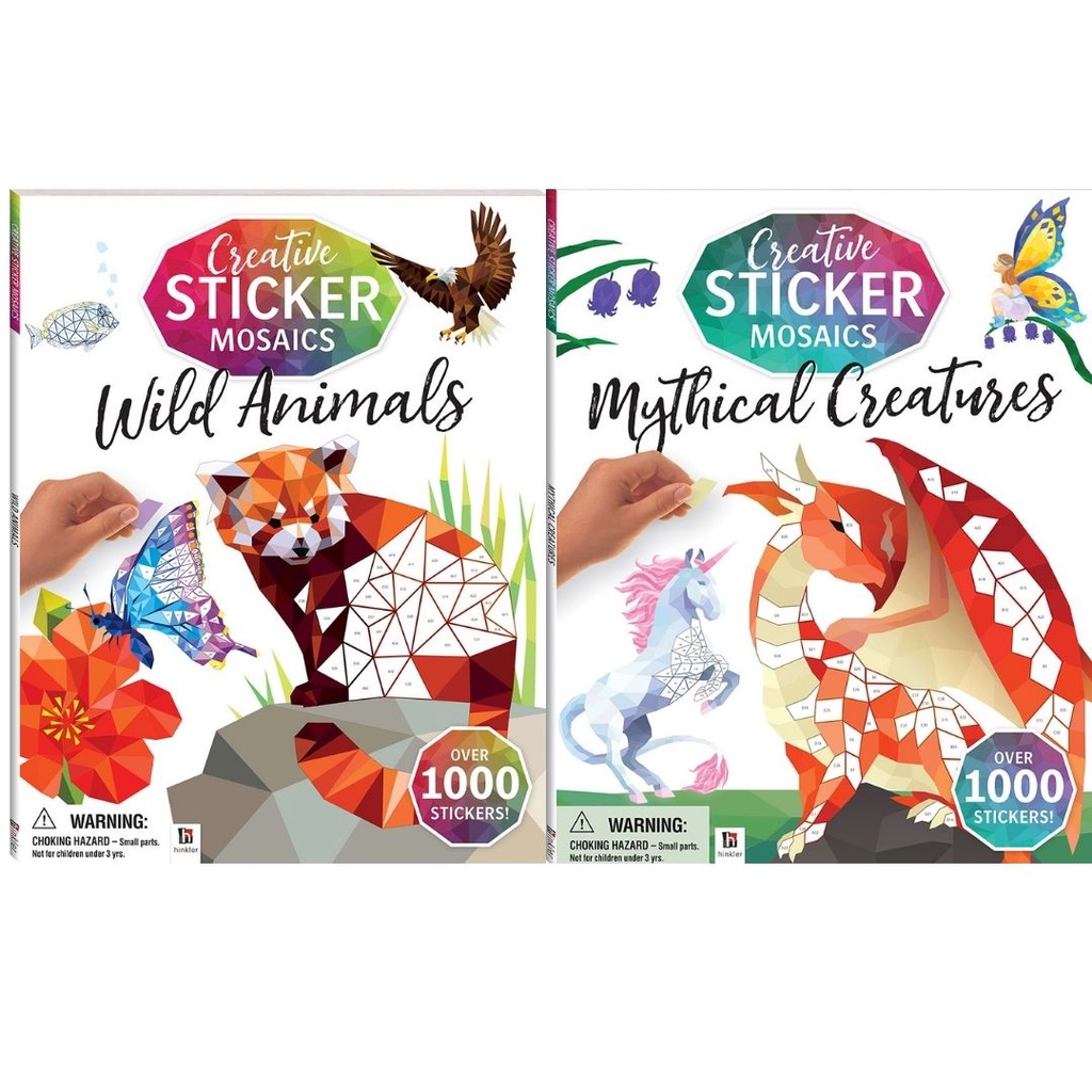 Creative Sticker Book Mosaics Wild Animals/Mythical Creatures (Hinkler