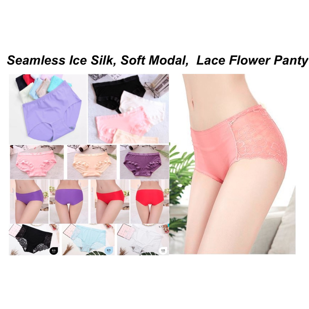 10 Cash Back Seamless Women Underwear Lingerie Lady Panties Lace Panties Soft Modal Medium Rise Low Rise Seamless Shopee Singapore