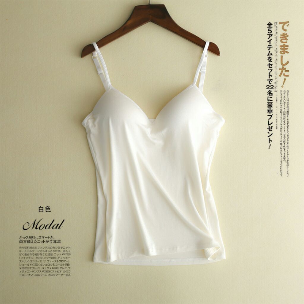 white camisole with built in bra