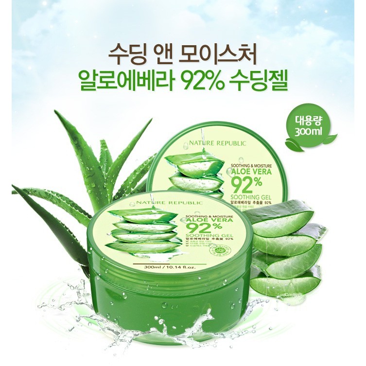 Nature Republic Aloe Gel 92 Genuine 100 Korea Shopee Singapore