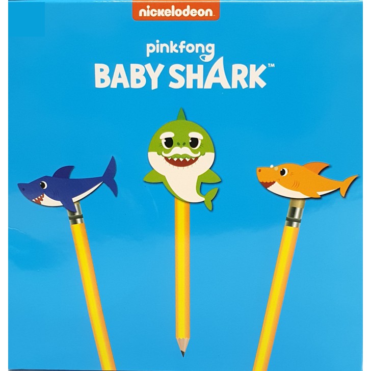 3pcs Pinkfong Baby Shark Pen Pencil Toppers Stationery Shopee Singapore