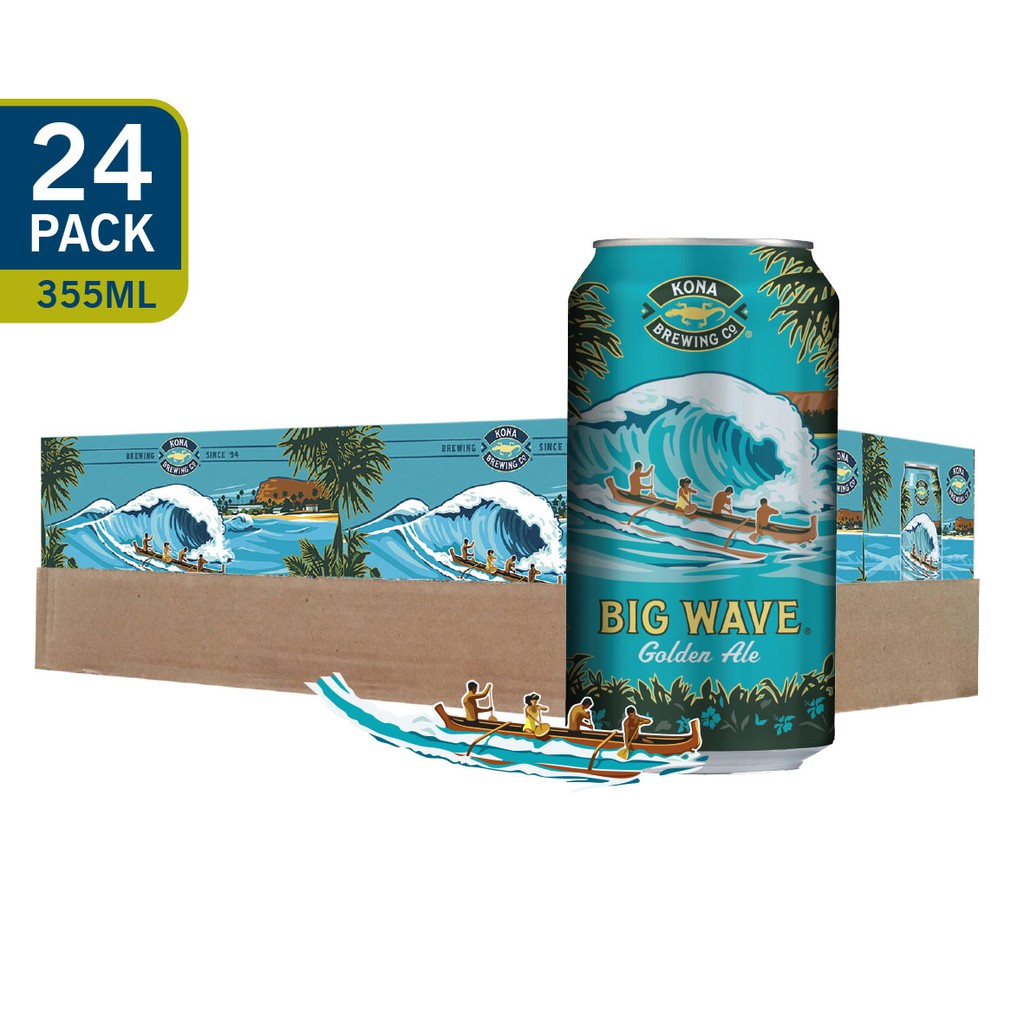 Kona Big Wave Hawaiian Golden Ale [355ml x 24 Cans] [Craft Beer