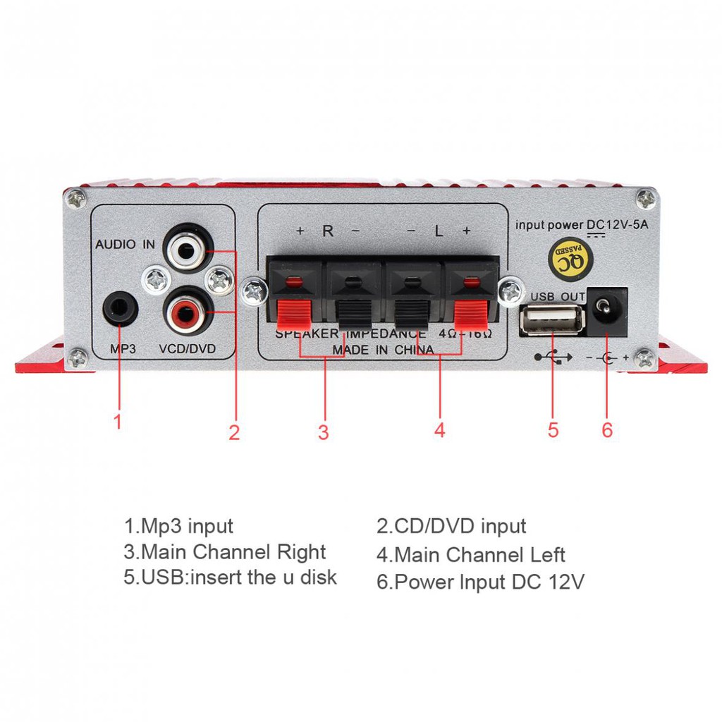 Red Ma 180 Mini Usb Car Boat Audio Auto Power Amplifier 2ch Stereo Hifi Amp 12v Shopee Singapore