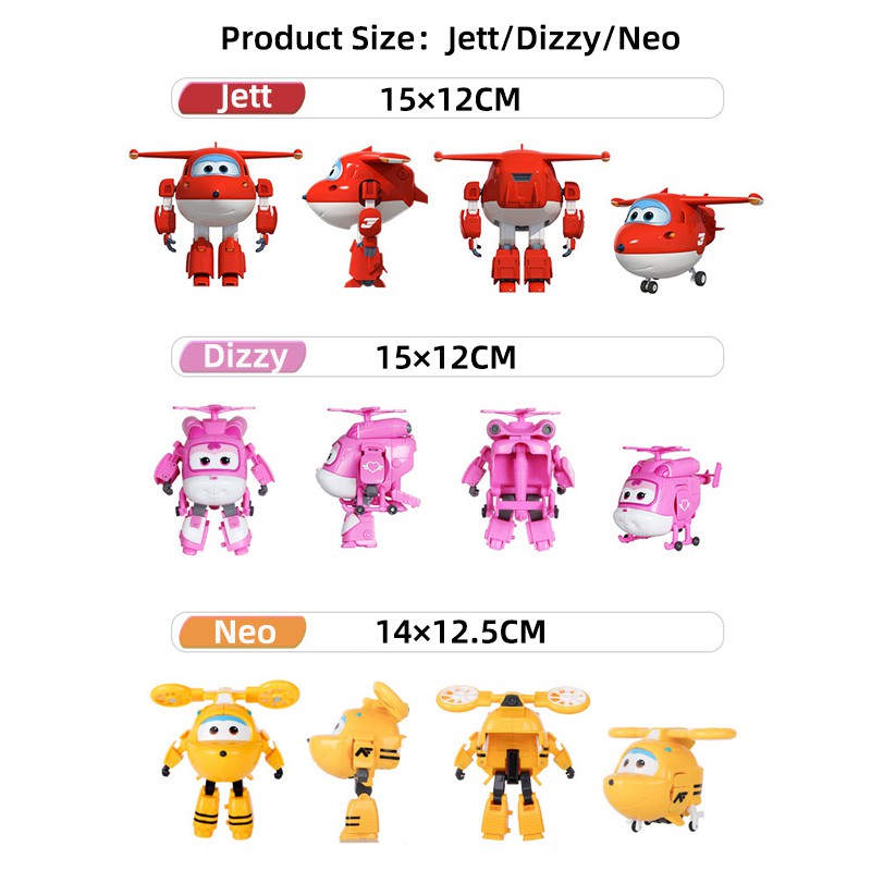 [A+baby]Kids 15cm Big Super Wings Original Auldey Toys Action Figure Robot Transformation Jett Dizzy Airplane Children Deformation Toy – >>> top1shop >>> shopee.sg