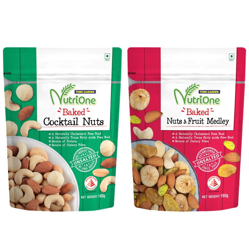 Tong Garden Nutrione Baked Mixed Nuts unsalted 160g (Bundle of 2 ...