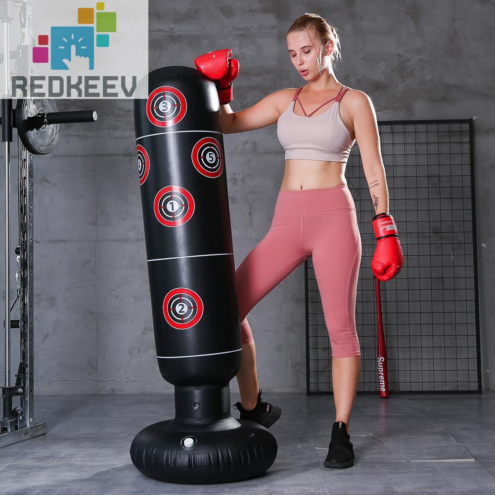 1.5M New Inflatable Stress Punching Tower Bag Boxing Standing Water Base Trainin 