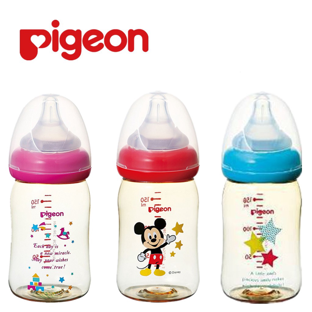 Pigeon Wide Neck Ppsu Bottle With Peristaltic Nipple Mickey Ready Stock