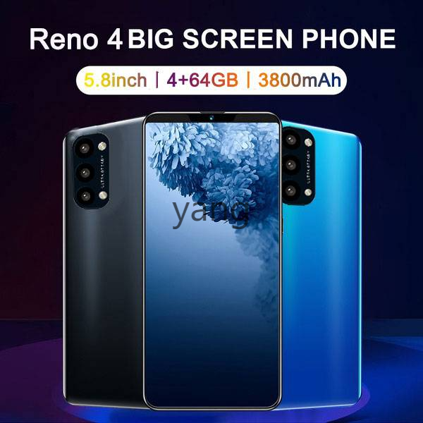 Reno4 Smartphone5.8 inch Full screen Smart Handphone Mobile Phone 4GB RAM 64GB ROM Deals 3G/4G Mobilephone Lte Phone hp