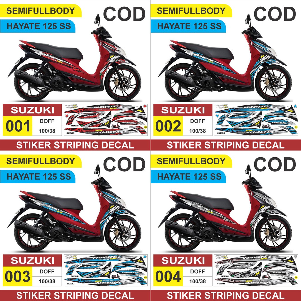 Suzuki hayate 125 ss semifullbody Variation striping decal Sticker Ar01 ...