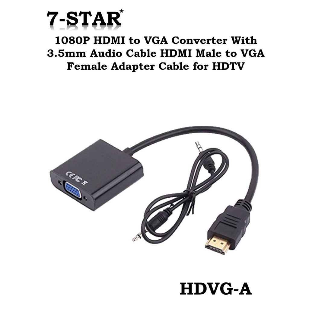 HDMI to VGA Adapter with Sound Cable Shopee Singapore