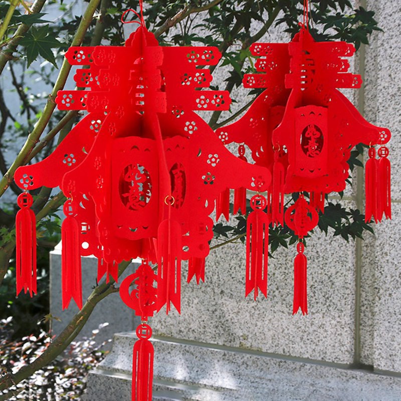 Red Chinese Lanterns Decorations For New Year Spring Festival