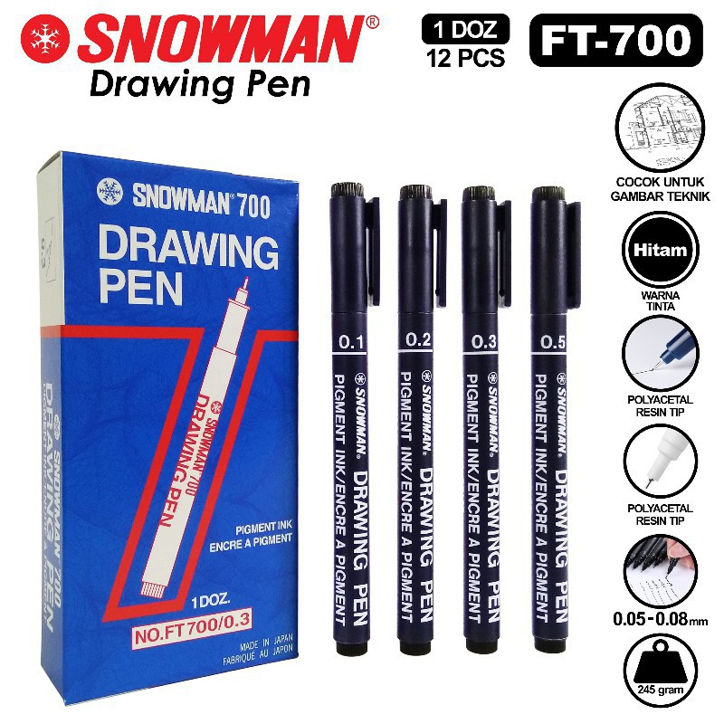 Snowman Ft 700 Permanent Drawing Pen Shopee Singapore