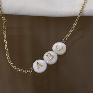 Image of thu nhỏ 5 Pcs White Double-sided Gold Edge Straight Hole Shell  26 Alphabet Charm Natural Mother Of Pearl Letter Pendant Diy Jewelry Making #3