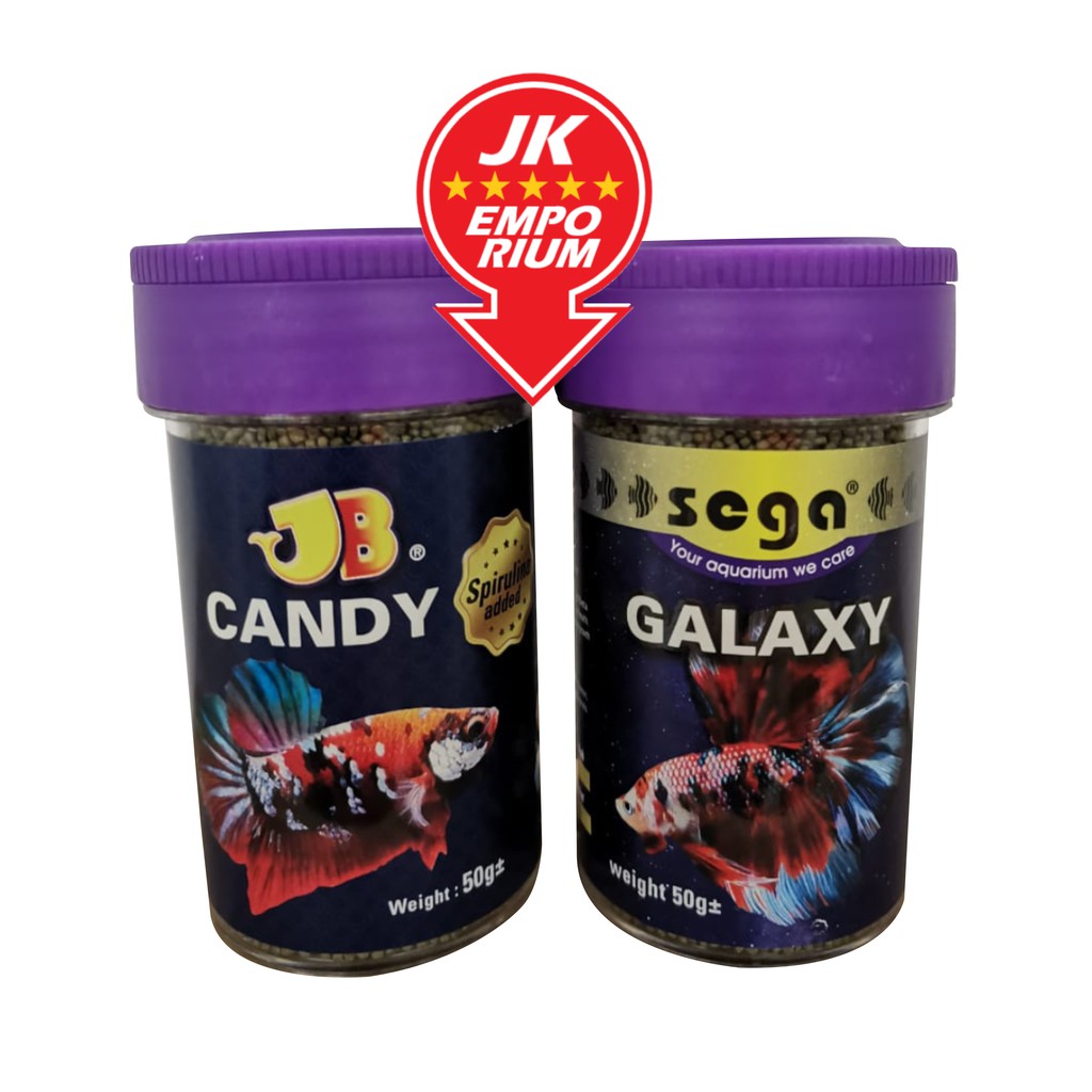 Shop Malaysia 50g Sega Galaxy Jb Candy Betta Pellet Betta Food Spirulina Added Laga Fish Food Shopee Singapore