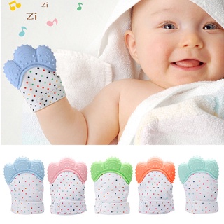 sfghouse Baby Teether Silicone Teething Mittens Teething Glove Sound Teether Sucking Fingers Toy Soft BPA Free Nursing Chewable Newborn