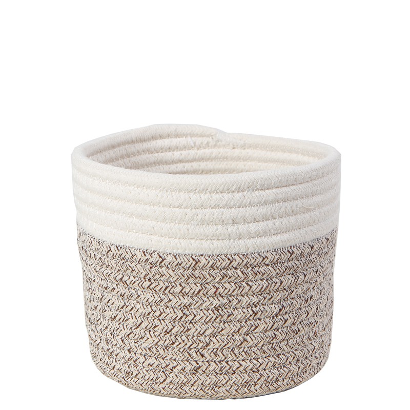 Dia 16cm Cotton Basket Soft Handmade Woven Basket Storage Basket Plant ...