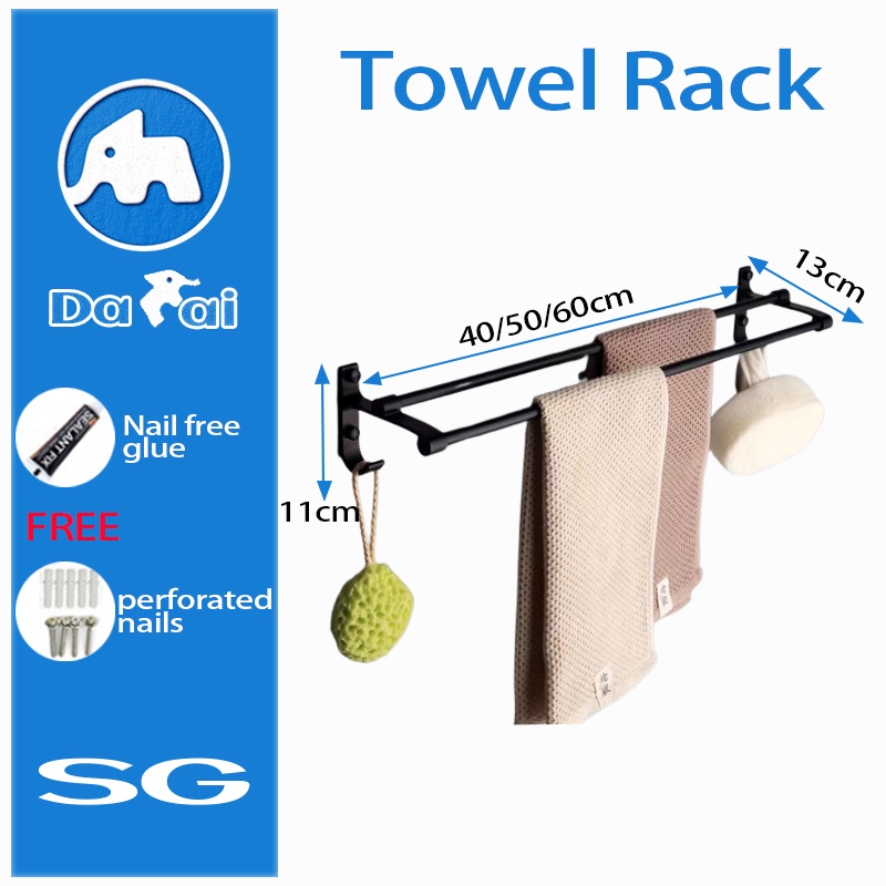 [SG READY STCOK]Towel Bar Rack Bathroom Towel Rack Holder Hanger Toilet