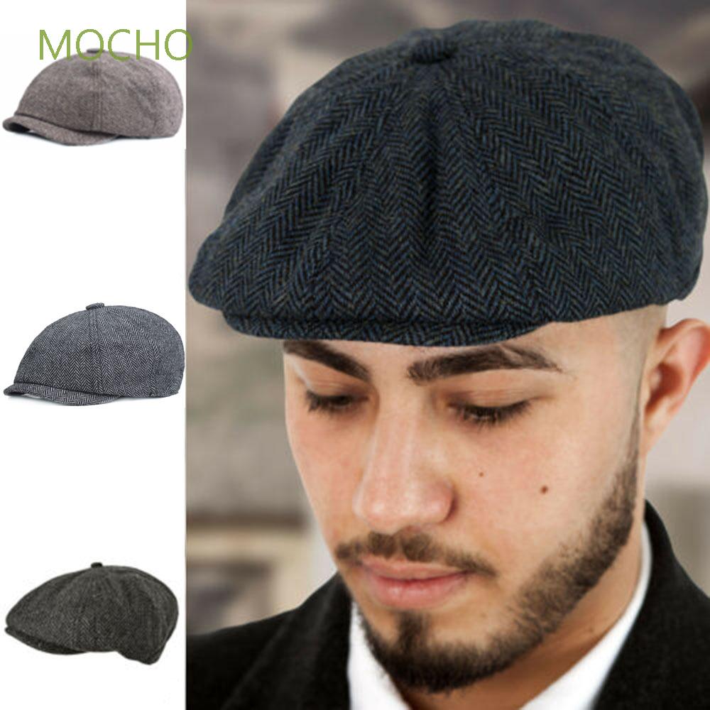 Mocho Herringbone Bakerboy Hat Shelby Hat Newsboy Hat Wool Blend Peaky Blinders Painter Hat Men Flat Cap Multicolor Shopee Singapore