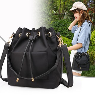 Image of Women Fashion Casual Bag Bucket Sling Shoulder Handbag Drawstring Messenger Shoulder Bag