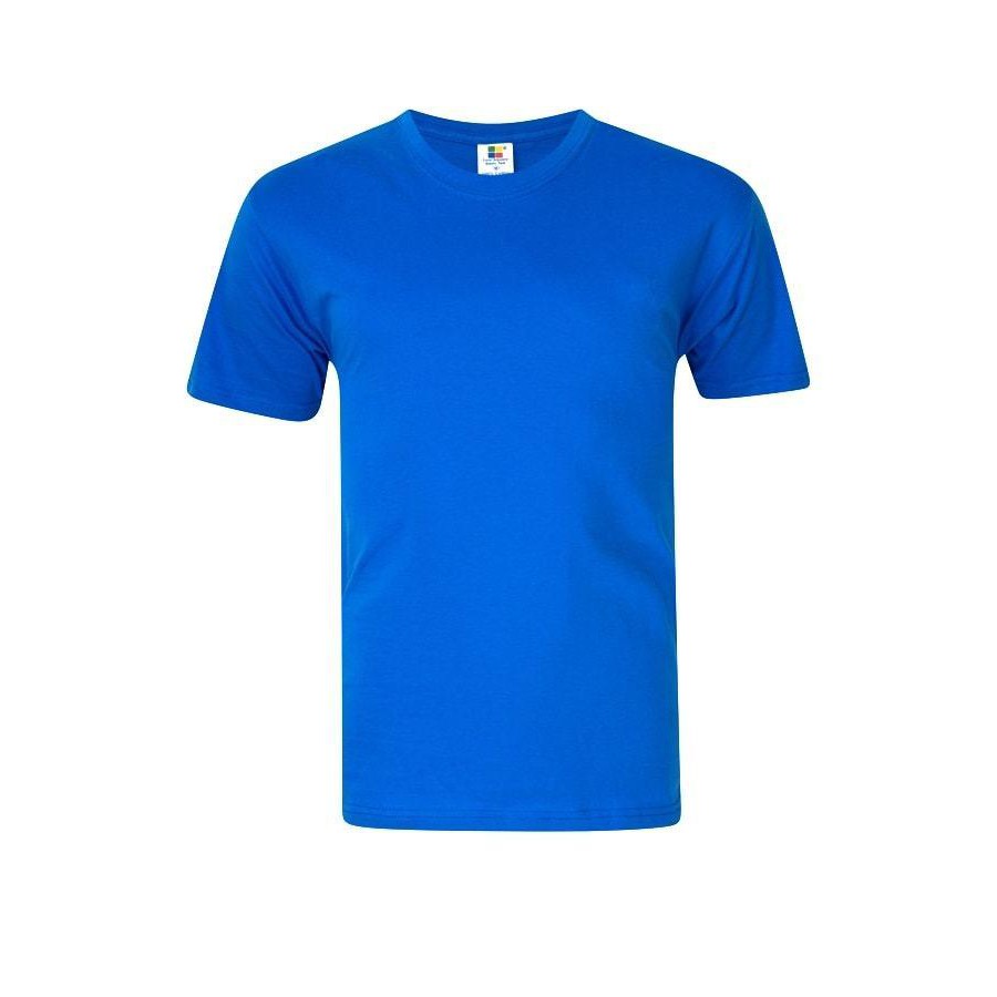 Short Sleeve Round Neck 100 Cotton Plain T Shirt Royal Blue Color Shopee Singapore