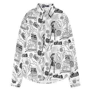 Trend retro komik baju  lengan panjang baju  bergaya lelaki 