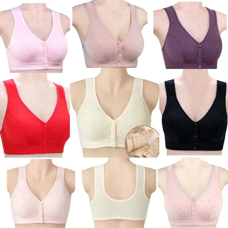 4090kg Bra Women Front Button Without Wire Plus Size 48 34b Non Wire 38 Cup C Push Up Full Cup