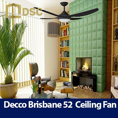 Decco Brisbane 52 Ceiling Fan With Led Tri Color Remote Control