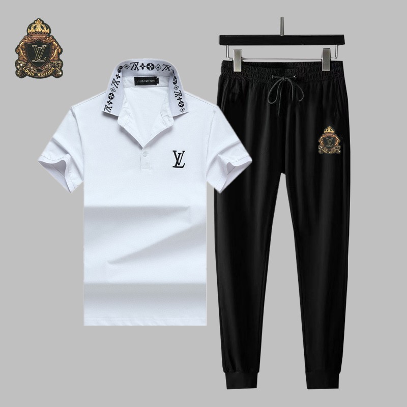Original 2020 Latest LV Louis Vuitton Men&#39;s White Short Sleeve Polo Shirts Tops & Pants Size: M ...