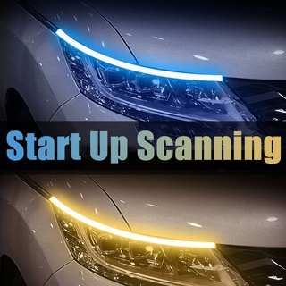 Sequential DRL LED Strip, 1 Pair LED Arrow, Bright Yellow Flexible Light, Car Headlight Daytime Running Lamps