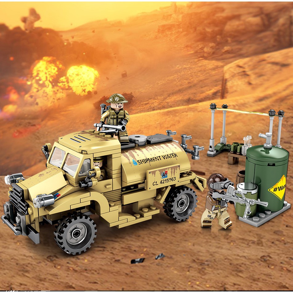 Lego Compatible Military Series Steel Empire Water Tank Truck 284pcs Building Blocks Assembled Toys Shopee Singapore