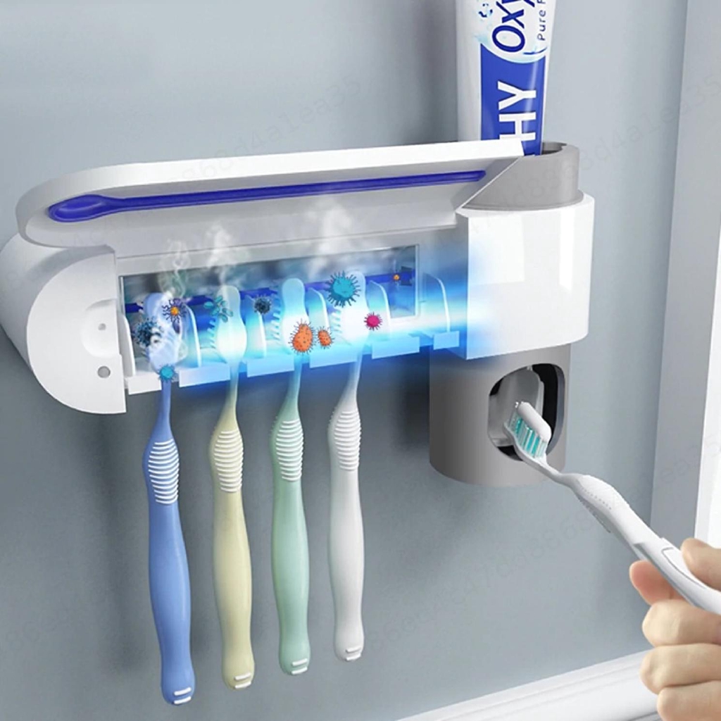 toothbrush sterilizer with toothpaste dispenser