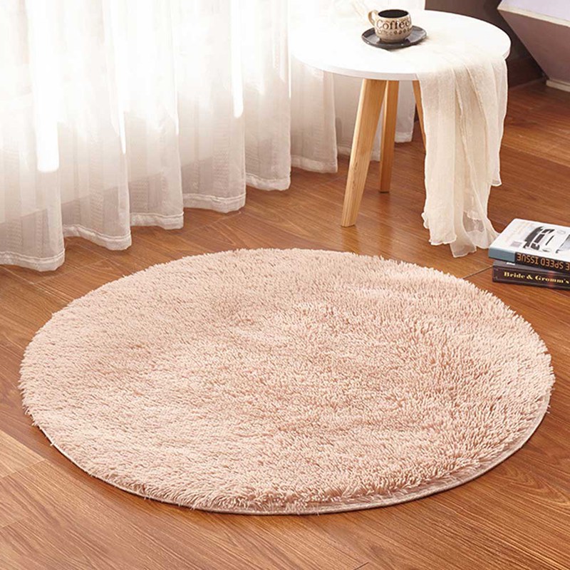 Round Fluffy Rug Carpet Non Slip, Round Jute Rug 60cm
