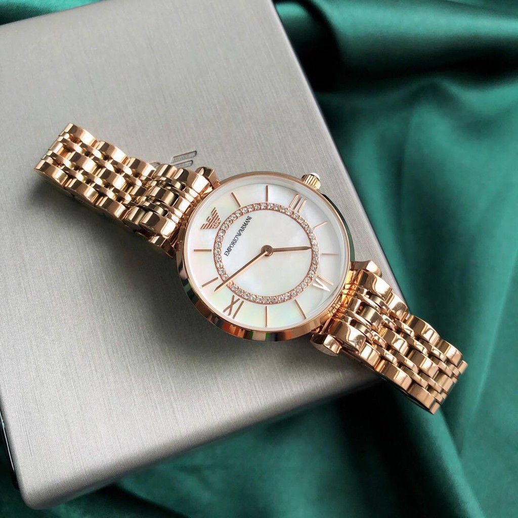 ar1909 armani rose gold ladies watch