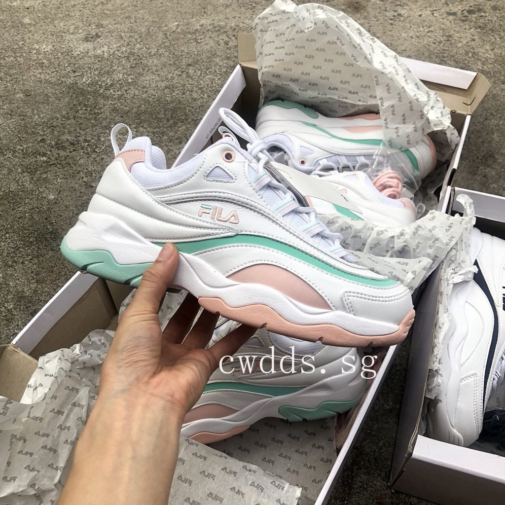 fila ray white pink mint